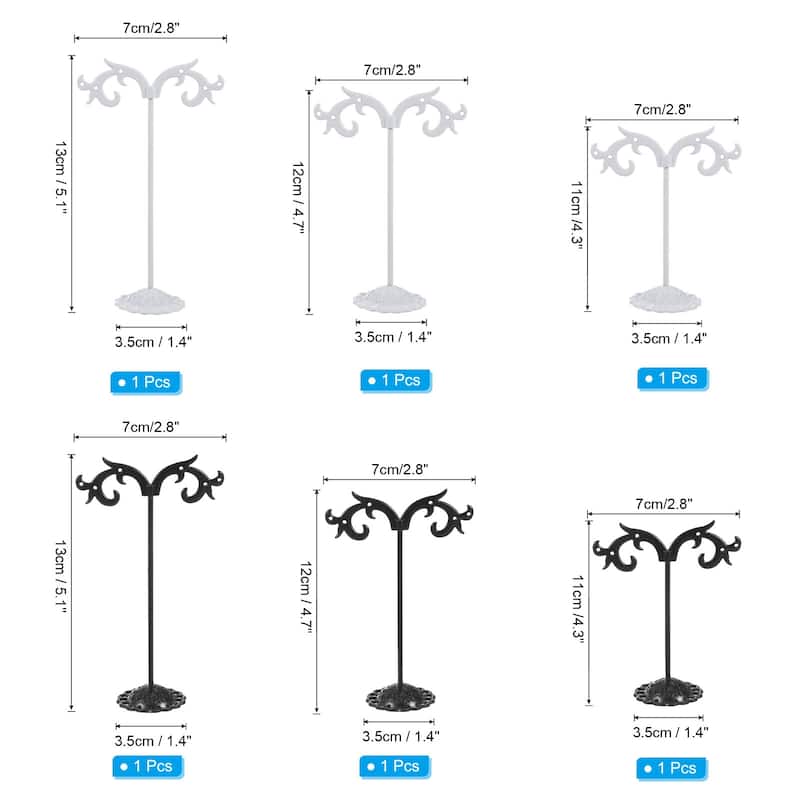 Earring Holder, 6pcs Earring Stand Earring Display Stands Organizer Spray - Black - Black