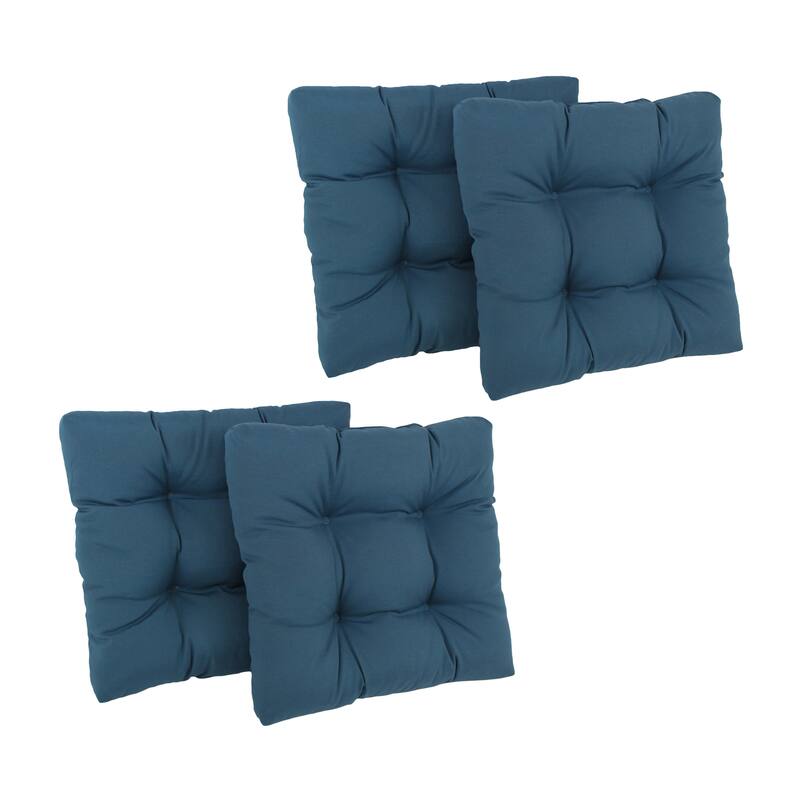19-inch Twill Square Chair Cushion (Set of 1, 2, or 4) - 19" x 19" - Set of 4 - Indigo