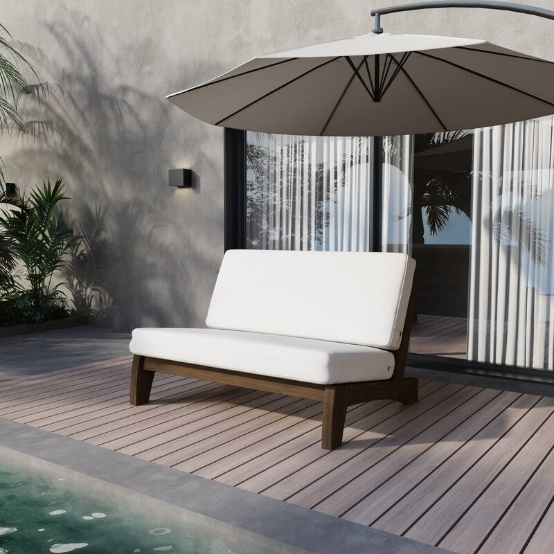 Sectional Wood Furniture 2 Seat Armless Patio Sofa