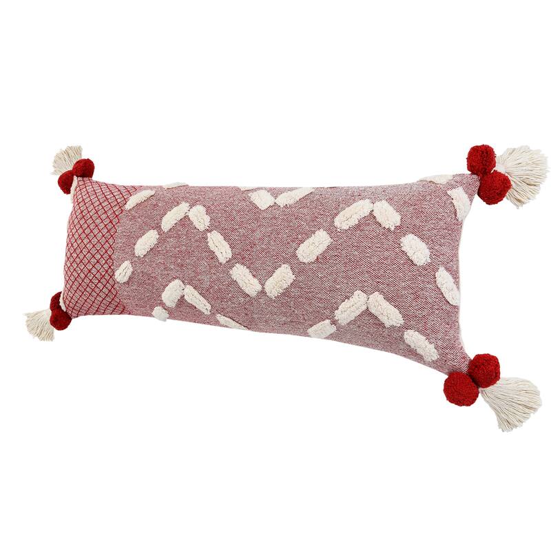 Sevita Heute Red Zeal Pom Throw Pillow