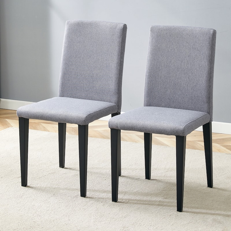 2-Piece Light Gray Linen-Cotton dining chairs, simple and versatile,comfortable and accompanied