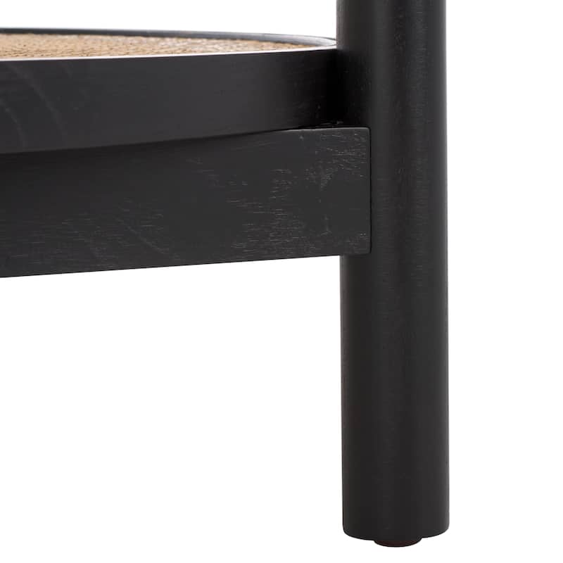 SAFAVIEH Couture Falak 2-Tier Rattan/Glass Coffee Table - 35 In. W x 35 In. D x 18 In. H - 35"W x 35"D x 18"H