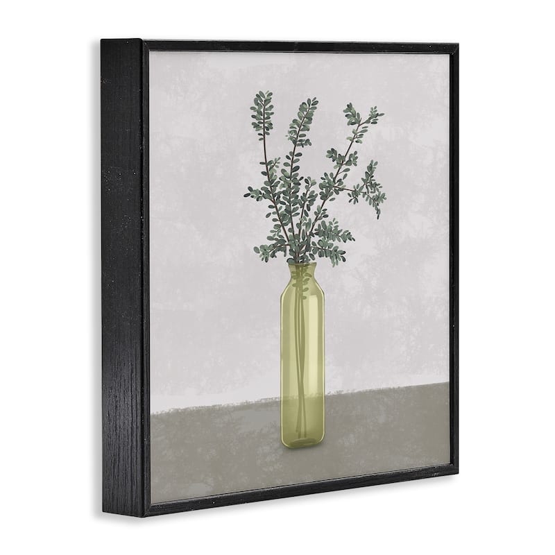 Stupell Plant in Vase Neutral Grey Design Framed Giclee Art Design By Ziwei Li