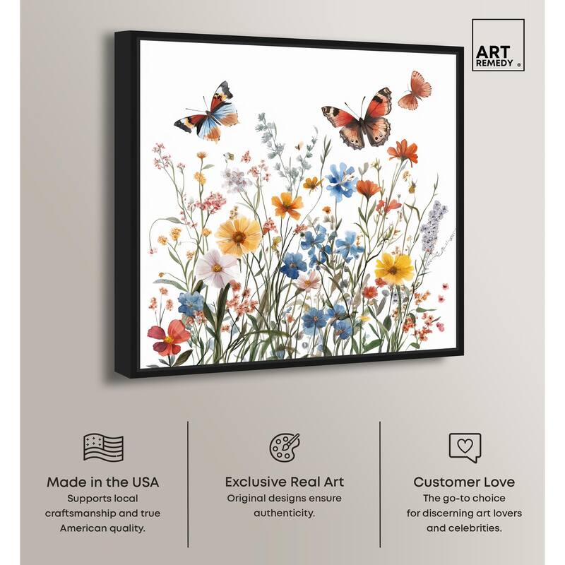 Garden of Fluttering Canvas by Art Remedy