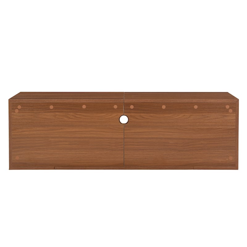 Extendable TV Stand Entertainment Center with Cat House and Litter Box Enclosure