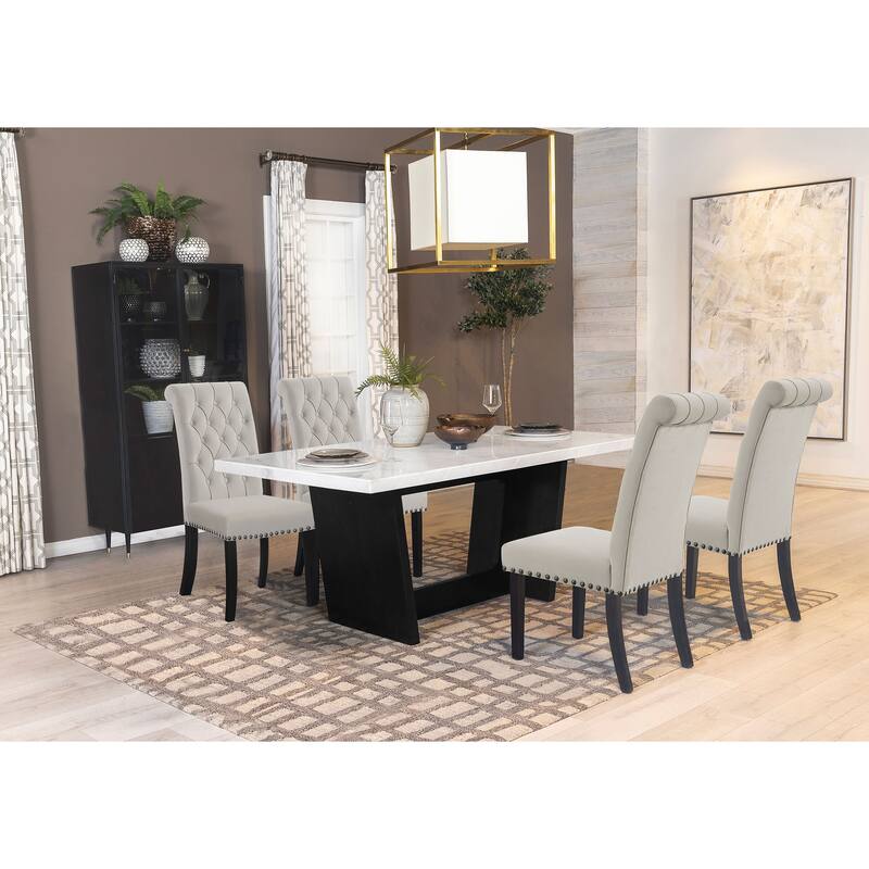 Sherry Rectangular Marble Top Dining Set