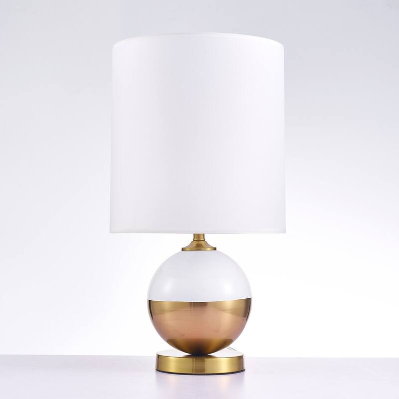 Pasargad Home Regal Collection Metal and Crystal Table Lamp Lights - W13.8"XD13.8"XH21.7" - White