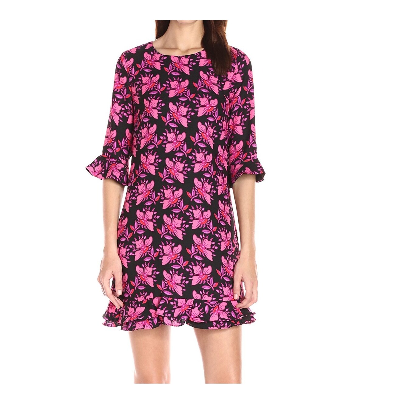 cece bow trim shift dress