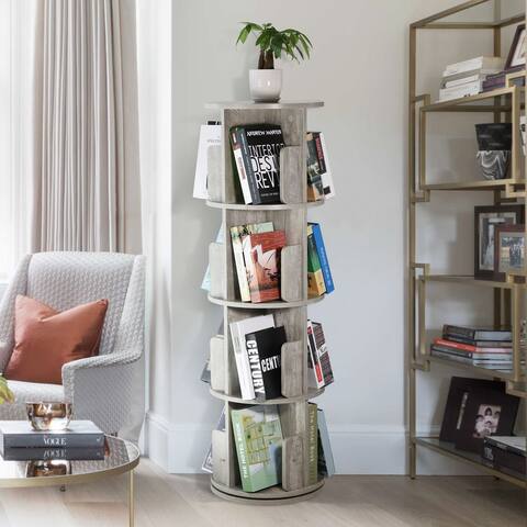 Farmhouse 4-Sided Revolving Standing Storage Bookcase