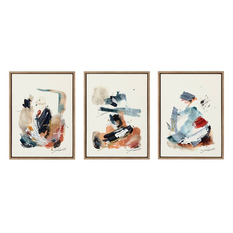 Kate and Laurel Sylvie Fireplace Framed Canvas Art Set by Xizhou Xie