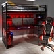 preview thumbnail 1 of 8, X Rocker Black and Red No-light Gaming Desk/ Bunk Bed