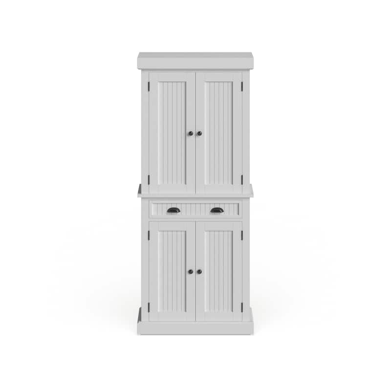 Homestyles Nantucket Sanded Off-White Pantry with Four Doors - N/A