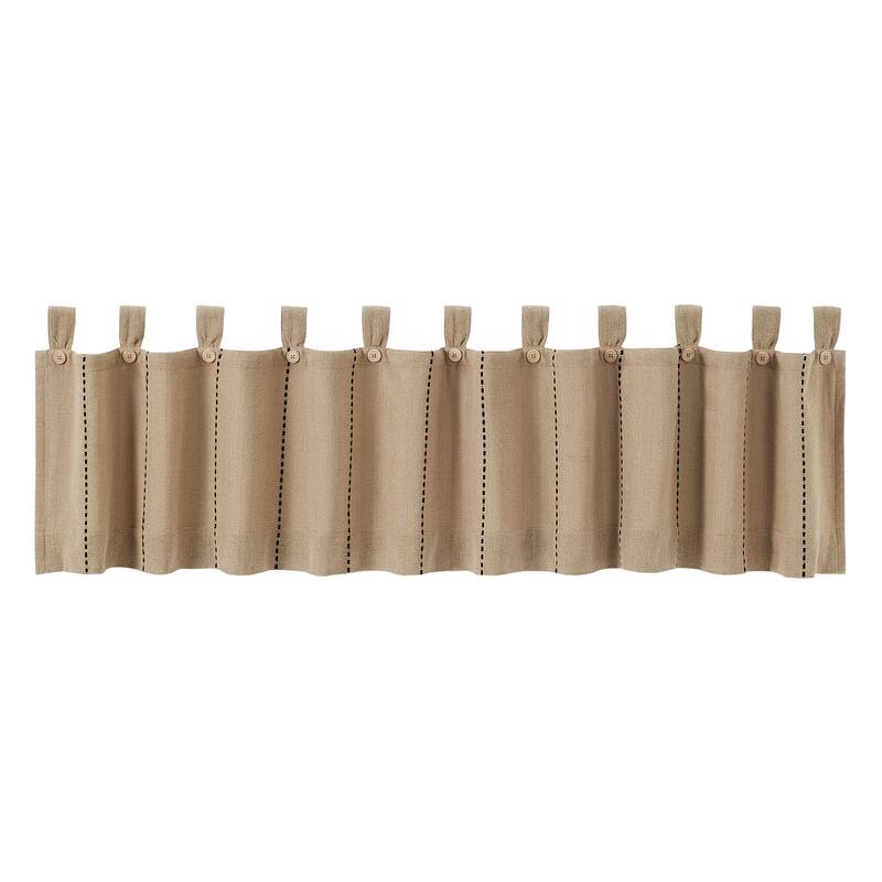 Stitched Burlap Natural Valance 16x90 - M