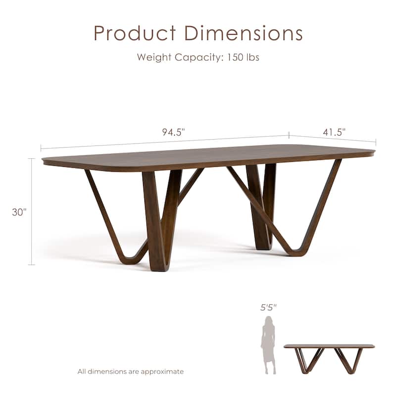 Furniture of America Abigail I Mid-Century Modern 5-Piece Rich Walnut Solid Wood Dining Set