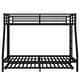 preview thumbnail 4 of 10, Metal Bed Frame Twin Over Full Bunk Bed with Twin Size Trundle Bed, Built-in Ladder and Full-Length Guardrails for Kids