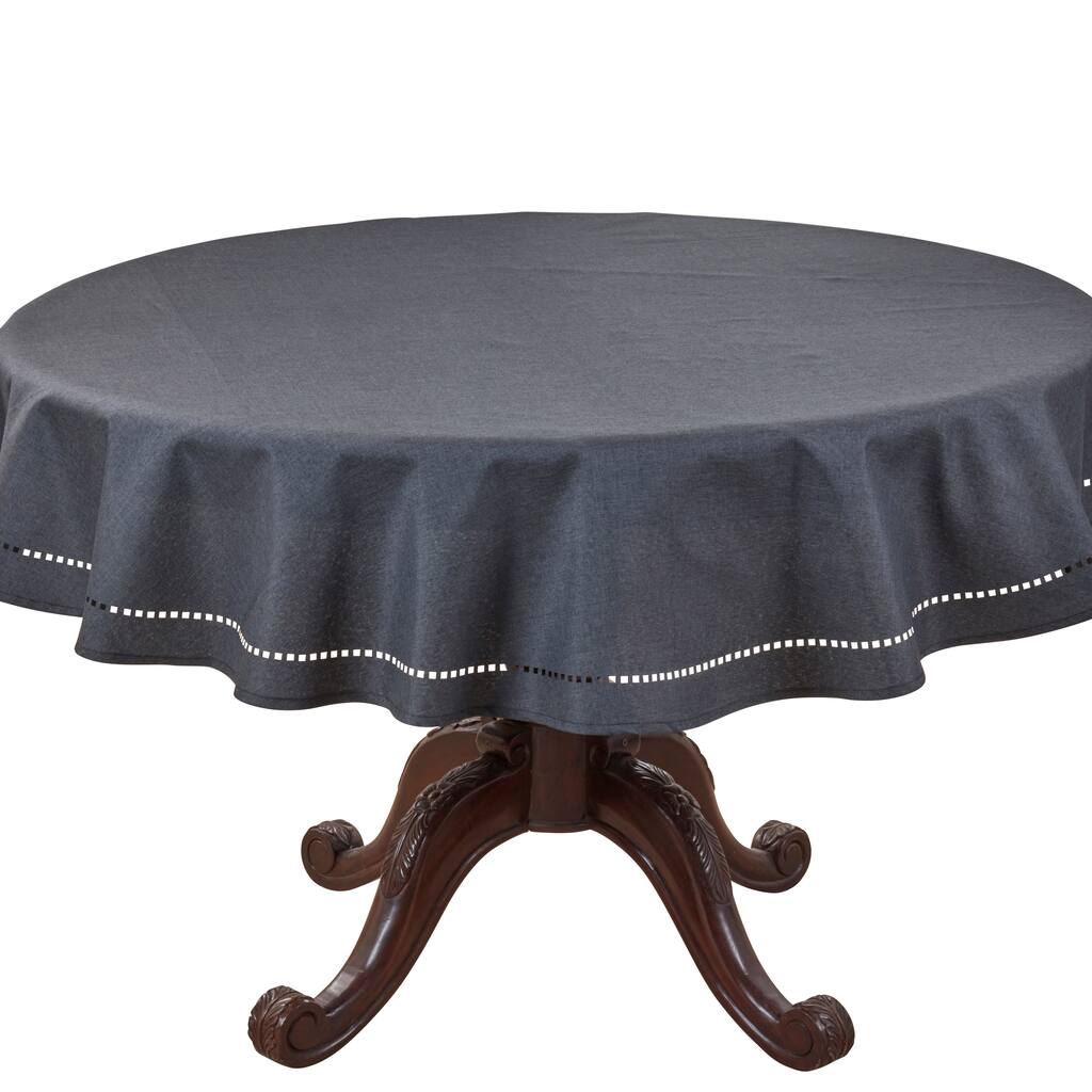Solid Textured Tablecloth with Clean Drape, Minimal Decorative Edge, and Versatile Styling for Dining and Entertaining