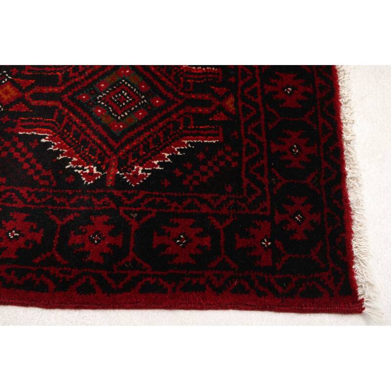 ECARPETGALLERY Hand-knotted Teimani Black, Red Wool Rug - 3'5 x 6'1