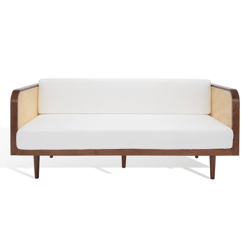 SAFAVIEH Couture Petroski French Cane Sofa - 75"W x 33"D x 31"H - Walnut/Natural