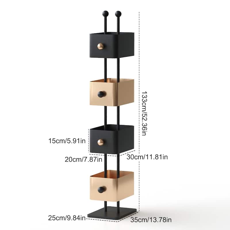 Box Bookshelf Bedside Shelf Side Table Placement Shelf Home Corner Placement Shelf Simple Colored Bedroom Iron Magazine Rack