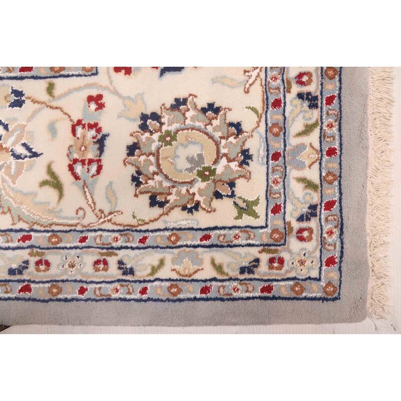 ECARPETGALLERY Hand-knotted Nain Grey Silk, Wool Rug - 9'0 x 12'2