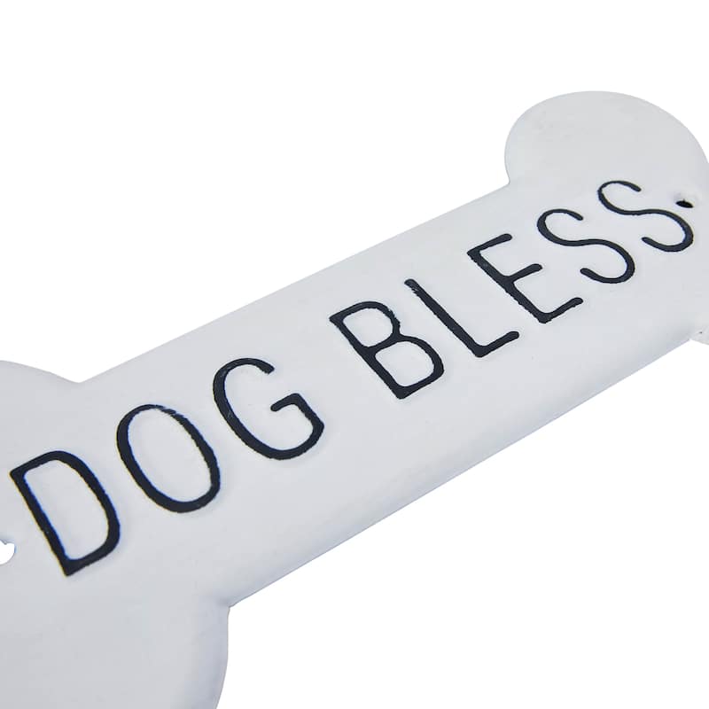 Decorative Metal "Dog Bless" Wall Sign - 9.0"L x 0.3"W x 4.4"H