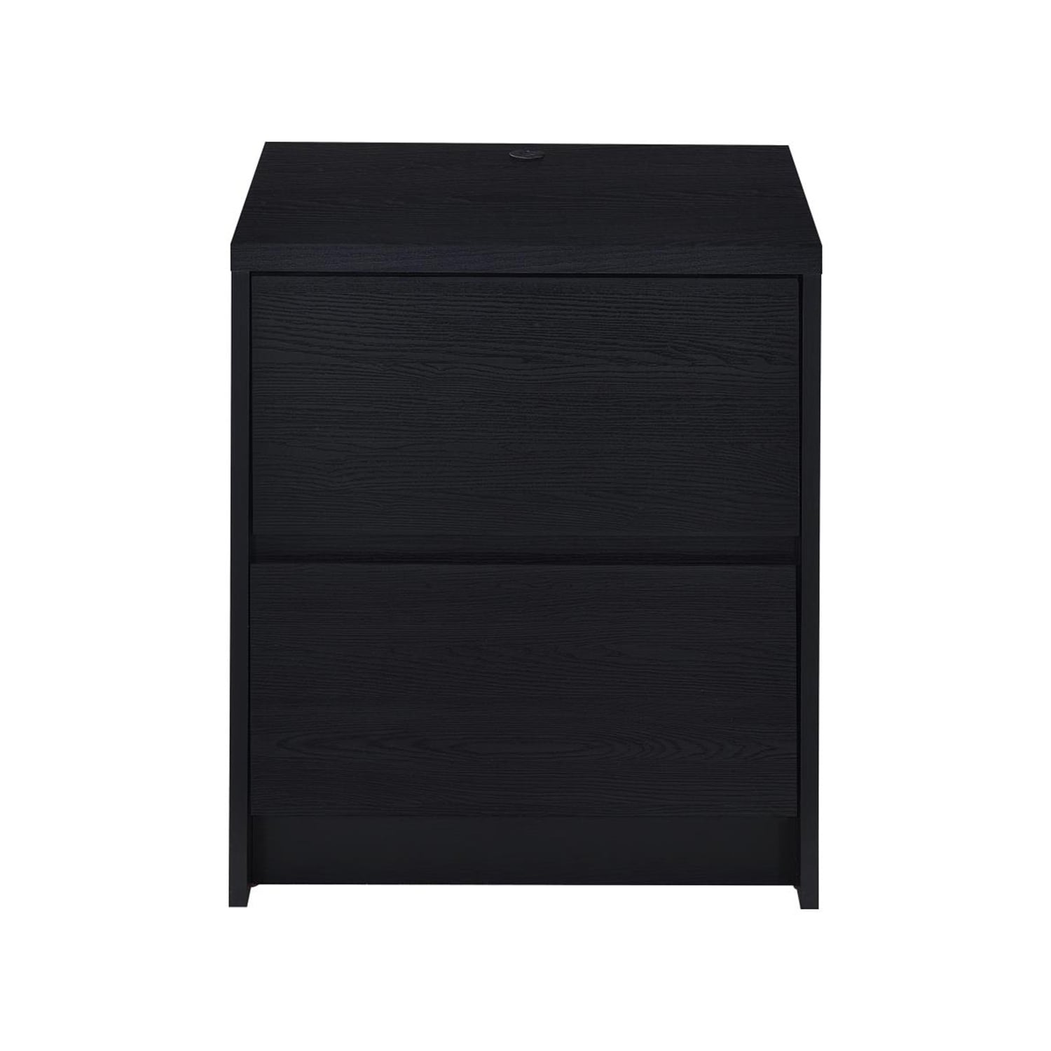 2 Drawers Wooden Nightstand with LED Lights and USB