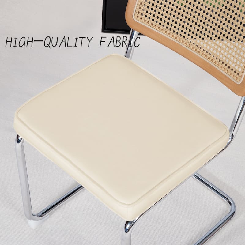 Cozywor Outdoor Upholstered Ratten Dining Side Chairs with Cushion (Set of 2)