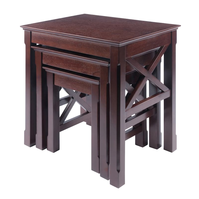 Xola 3-Pc Nesting Tables, Cappuccino - 21.1"W x 17.3"D x 22.1"H.