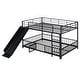 preview thumbnail 39 of 38, Unique Design Full over Full Size Metal Bunk Bed with Slide and Guardrails