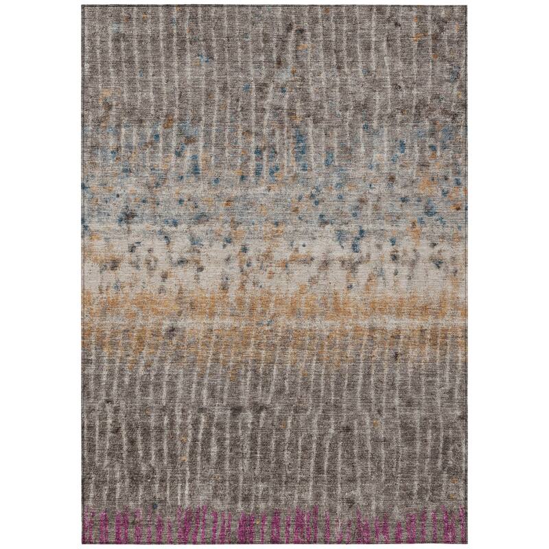 Machine Washable Indoor/ Outdoor Boho Modern Chantille Rug