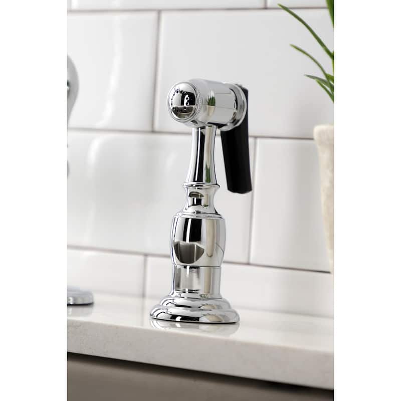 Kingston Brass American Classic Single-Handle Kitchen Faucet with Brass Sprayer