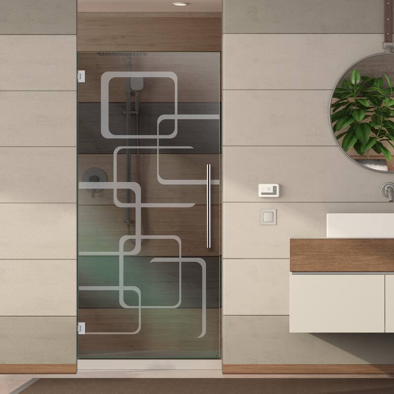 Swing Shower Door with Frosted Design - 24"x75"-Right - Non-Private
