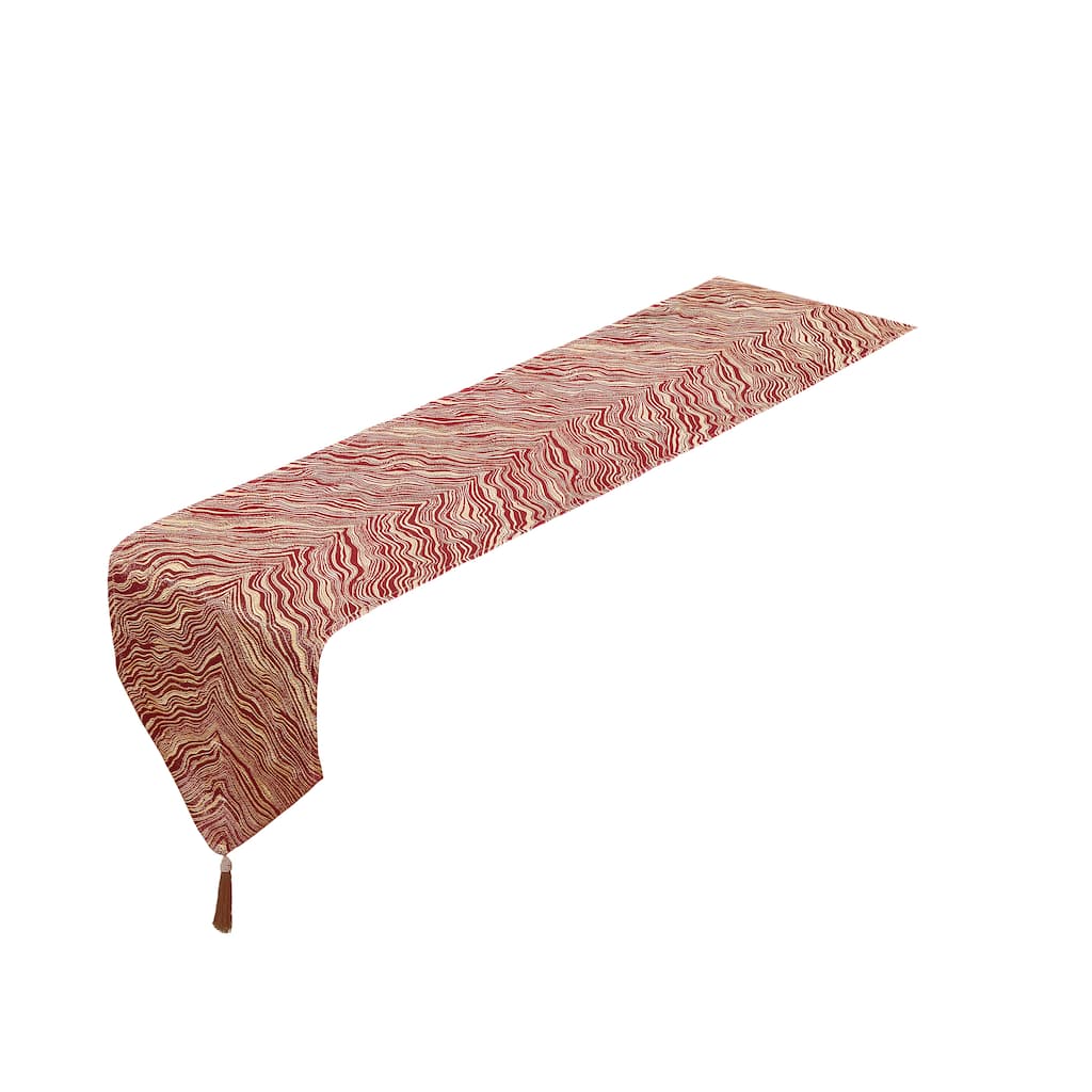 Violet Linen Boutique Zebra Patern Polyester Table Runner