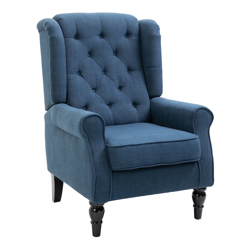 HOMCOM Copper Grove Guanta Tufted Wood Leg Accent Chair