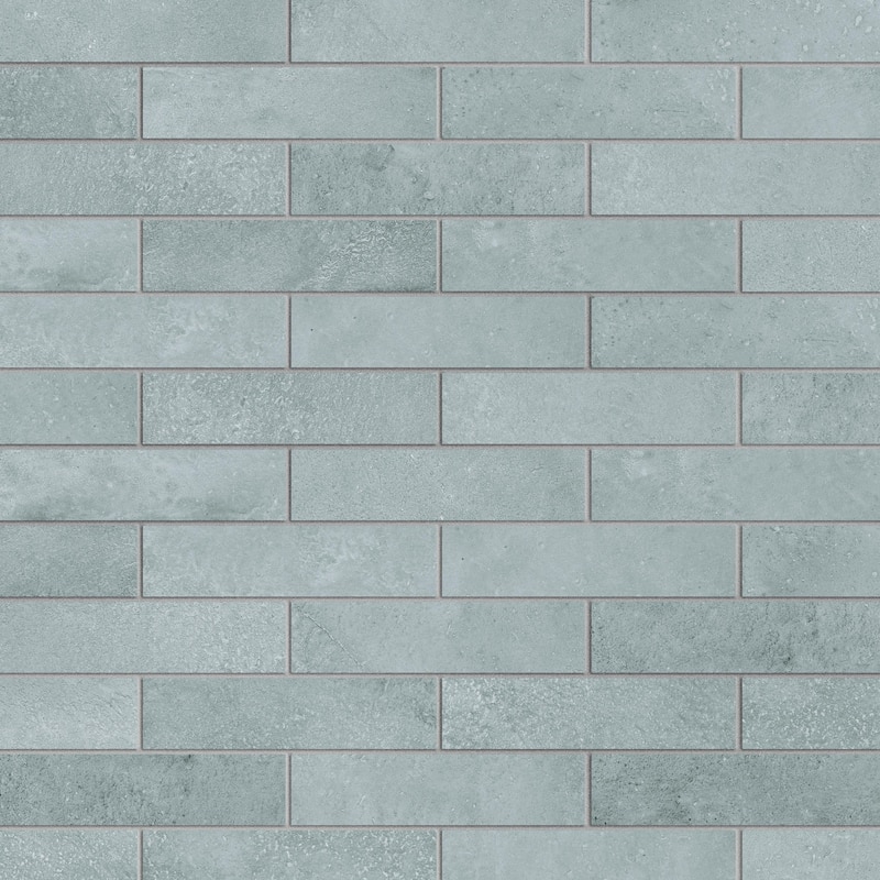 Merola Tile Atlas Brick Grey 2-3/8" x 9-3/4" Porcelain Floor and Wall Tile