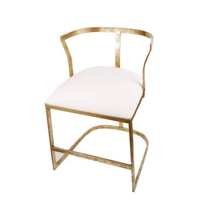 27" Gold and White Contemporary Style Cavendish Chair