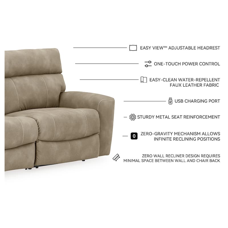 Signature Design by Ashley Next-Gen DuraPella 3-Piece Power Reclining Sectional Sofa - 105"W x 42"D x 42"H