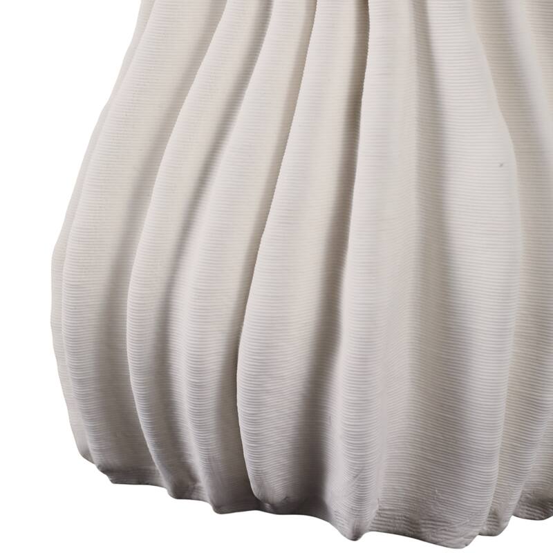 Porcelain Decorative Vase with Sculptural Rippled Design and Textured Contours