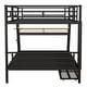 preview thumbnail 10 of 10, Full Size Metal Bunk Bed with Built-in Desk, Light and 2 Drawers