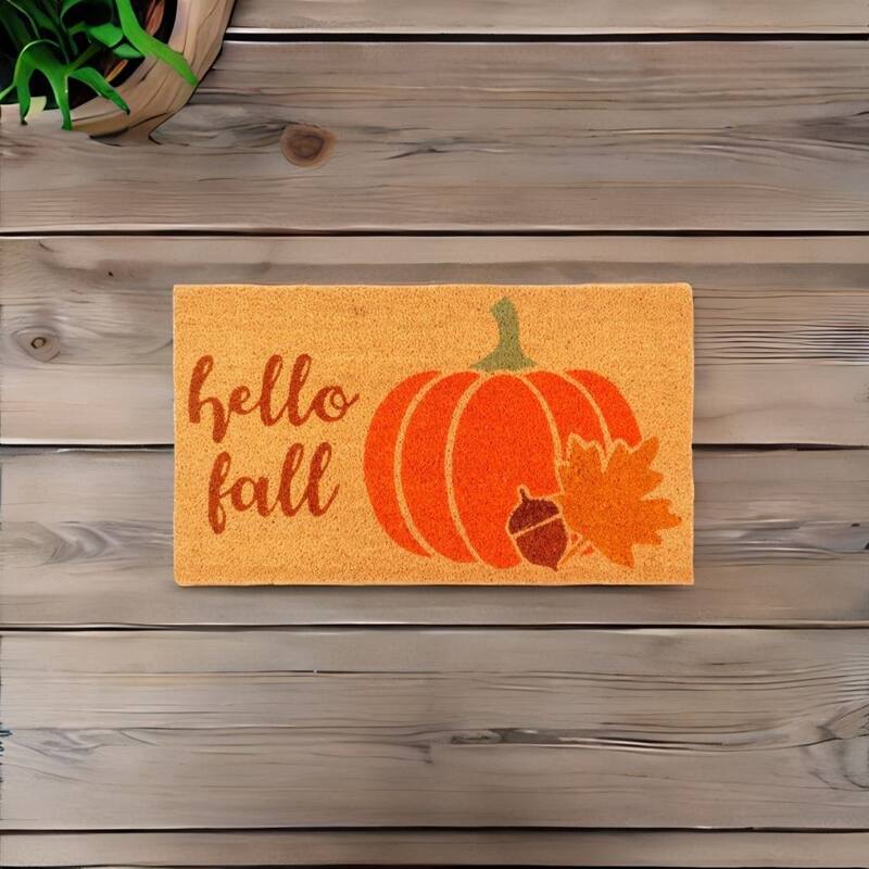 Theia 30 in. x 17 in. Non-Slip Indoor/Outdoor Door Mat - 17'' W X 30'' L - Brown  and Orange