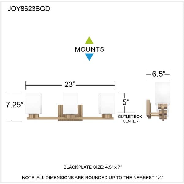 Joyner 3-Light Bronze Gold Bath Light