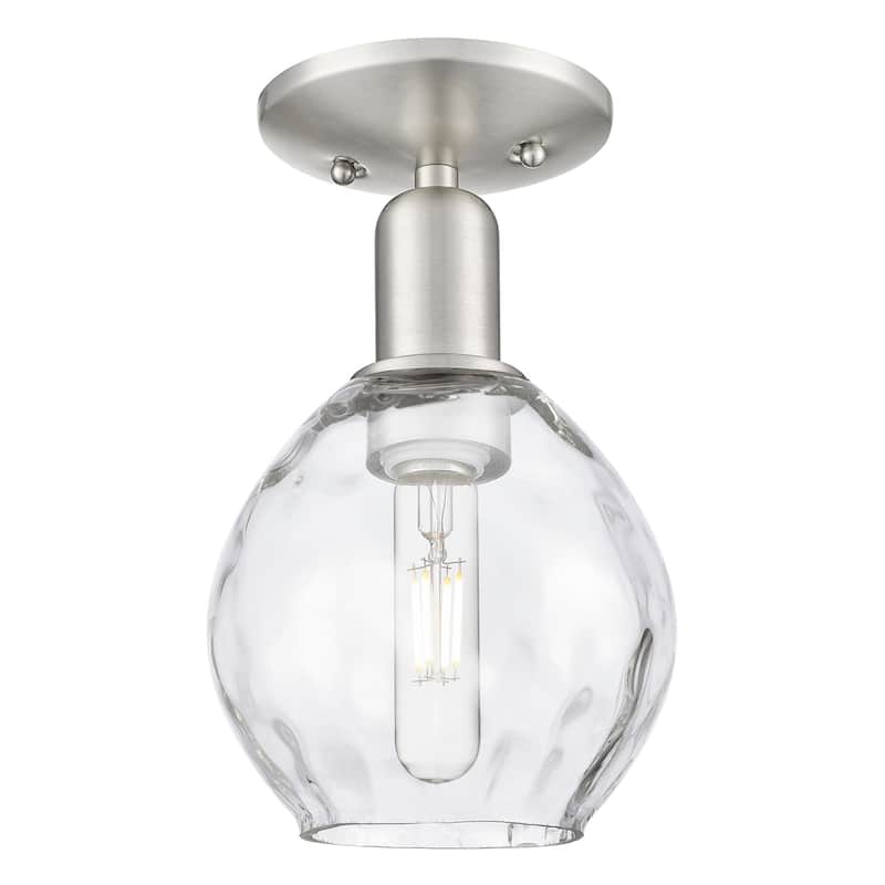 Innovations Lighting 716-1C-10-6 Waverly Semi-Flush Waverly 6" Wide - Brushed Satin Nickel / Clear