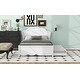 preview thumbnail 19 of 24, Full Platform Bed with Headboard & Twin Trundle - Pine Wood Frame, Cappuccino