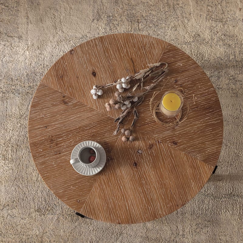 33.86"Modern Retro Splicing Round Coffee Table