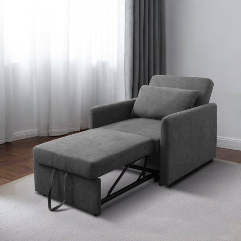 KISRAIS 36" Wide Lint Convertible Sleeper Chair