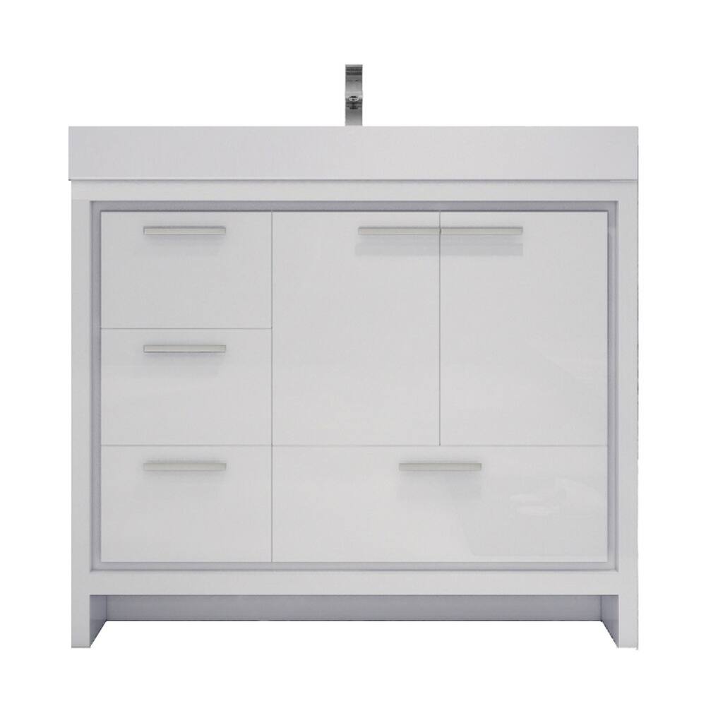 Dove 42'' Freestanding Vanity with Reinforced Acrylic Sink