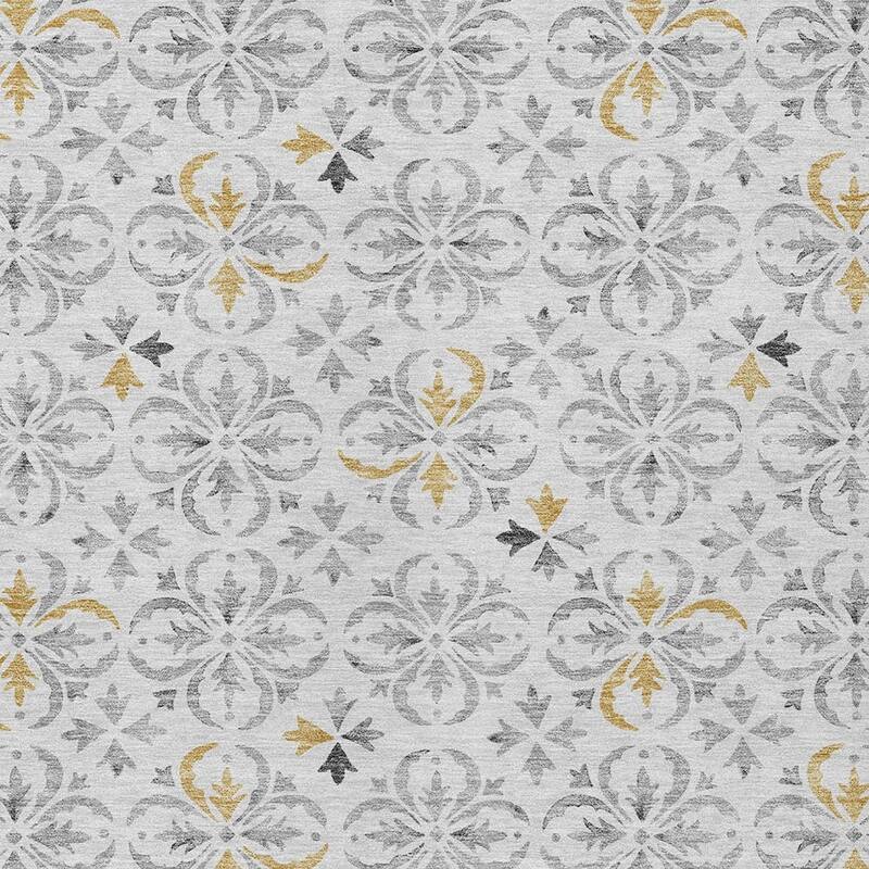 HomeRoots Floral Transitional Rectangle Outdoor Rug