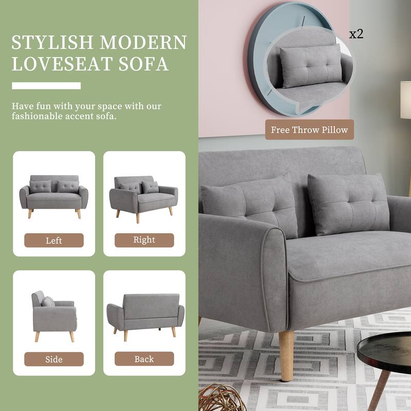 Futzca 47" Small Modern Loveseat Sofa