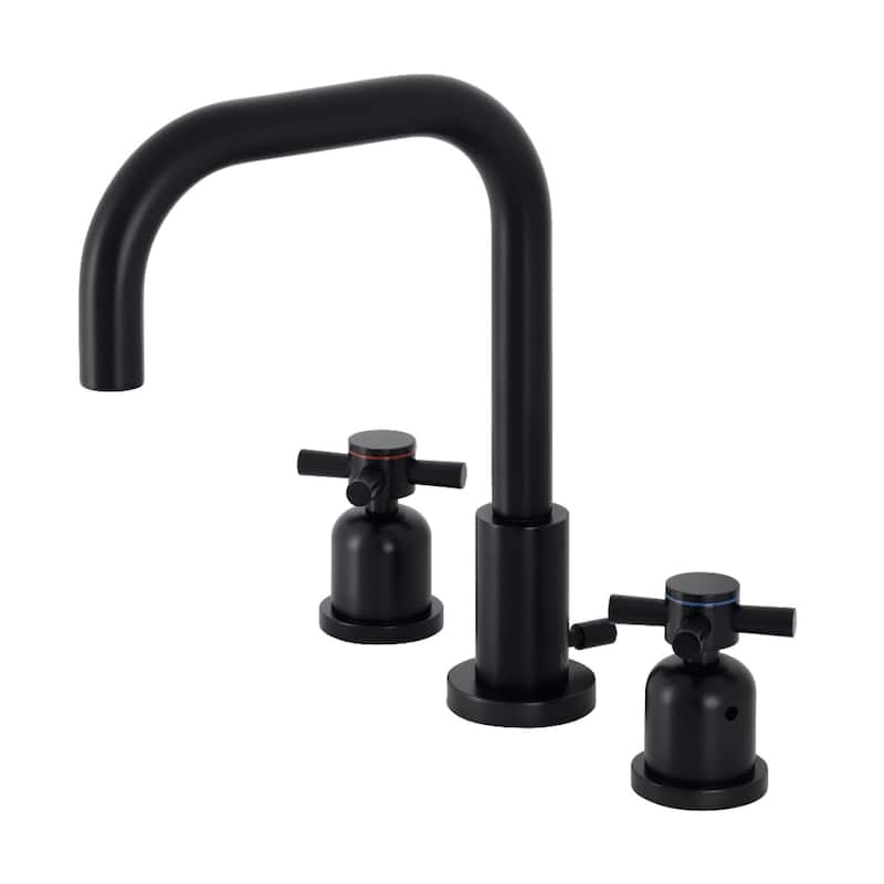 Concord Widespread Bathroom Faucet with Brass Pop-Up - Matte Black