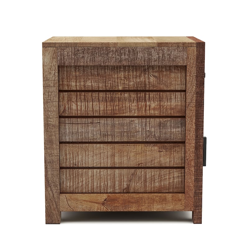 Anaisha Rustic Warm Natural Tone 23-inch Solid Wood Storage Side Table by Furniture of America